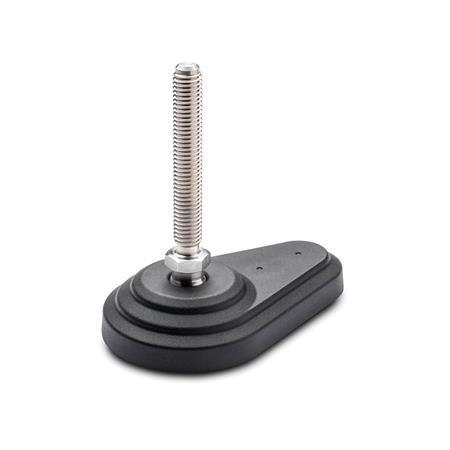 Otto Ganter Levelling Feet Threaded Stud Stainless Steel Zinc Plated Foot Plastic, GN 445.5